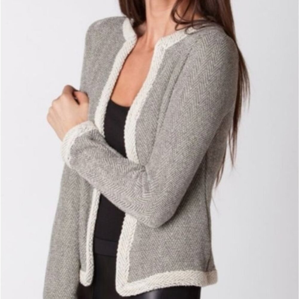 Amour Vert Clemence Organic Cotton Gray Open Cardigan Womens Size XS Neutral
